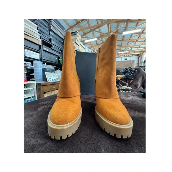 INC Rust Suede Like Women's Boots 8 - Picture 3 of 9